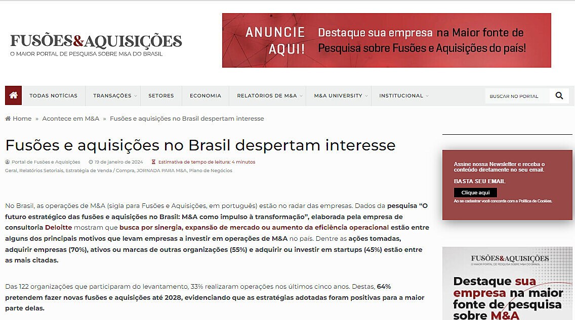 Fuses e aquisies no Brasil despertam interesse